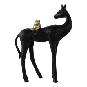 Scultura di Cavallo con Accento di Uccello, Statuetta Decorativa Nera per Casa, Ufficio, Bagno, Ornamento per Scaffale - Product Image 4