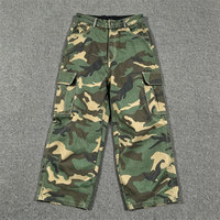 Pantalon cargo ample en coton personnalisé, multi-poches, style streetwear, camouflage, pour homme