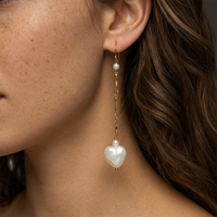 Anting Mutiara Barok Multi Gaya Emas, Anting Hoop Stainless Steel, Anting Gantung, Perhiasan Elegan untuk Wanita, Pengantin, dan Sehari-hari
