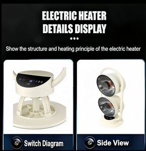 <span class=keywords><strong>Ventilateur</strong></span> Chauffant Électrique Infrarouge en Céramique Économe en Énergie avec Protection Contre la Surchauffe et la Chute, Éclairage, Autoportant, Télécommande Réglable - Product Image 5