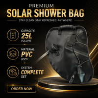 Réservoir d'eau portable en PVC noir 25L, conteneur d'eau pour le camping avec tuyau