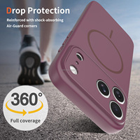 Pack 3-en-1 : Coque de téléphone magnétique givrée antichute avec protection d'écran en verre trempé HD transparent pour iPhone 18 17 Pro Max