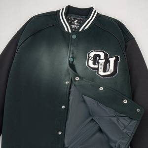 Veste universitaire personnalisée avec logo 3D sur le devant, unisexe, en polyester et coton, 360g, tendance, fabrication OEM, veste d'hiver - Product Image 2