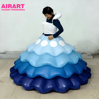 Nouvelle conception de robe gonflable en PVC colorée pour accessoire de scène, costumes de princesse personnalisés pour adultes, déguisement