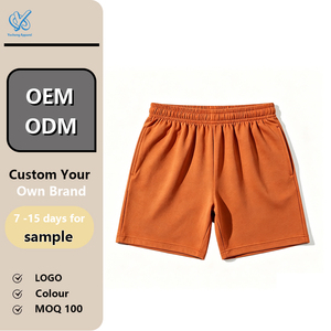 Shorts de travail en coton personnalisés avec ceinture élastique, poche latérale, impression numérique graphique, shorts d'été pour hommes, longueur genou - Product Image 1