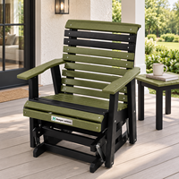 Fauteuil à bascule de patio en HDPE écologique, en plastique recyclé, résistant aux intempéries, contemporain, pour véranda, jardin, terrasse, complexe hôtelier