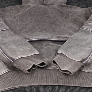 Sweat à capuche délavé à l'acide personnalisé de haute qualité 100% coton lourd à épaules tombantes pour hommes - Product Image 4