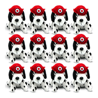 Peluche Dalmatien Personnalisée Douce et Rembourrée avec Chapeau de Pompier, 6 Pouces, Petit Animal de Compagnie Réaliste pour Anniversaire d'Enfants, Jouets Mini Chiens
