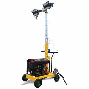 Torre de Luz LED Móvil Ajustable de 2000W con Base de Acero y Alimentación CA para Obras de Construcción, Minería e Iluminación de Emergencia - Product Image 1
