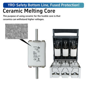 YRO achat devoir couteau Type DC NH porte-fusible 250A 3P prix usine et expédition mondiale rapide Applications industrielles fusibles - Product Image 2