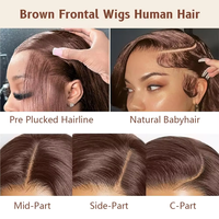 Brun chocolat vague de corps dentelle frontale cheveux humains couleur perruque 13x4 HD dentelle avant perruque sans colle vietnamien cheveux humains bouclés perruque