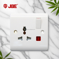 Enchufe Universal con Interruptor de 1 Grupo Estándar Británico 13A con Interruptor de Plástico Blanco de Baquelita con Luz de Neón para Enchufes y Tomas de Corriente para el Hogar y la Oficina