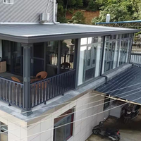 Pergola de jardin extérieure personnalisée avec toit transparent quatre saisons, véranda en verre, panneaux de verre pour balcon, véranda en verre