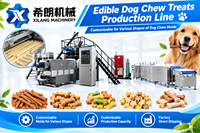 Machine de fabrication de friandises pour chiens multicolores, directement de l'usine |   Ligne d'extrusion pour friandises à mâcher pour chiens en forme d'os/bâton/torsion avec remplissage central |