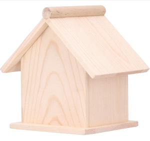 Custom non finito in legno per uccelli scatola mangiatoia per uccelli gabbia per dipingere struttura in legno naturale di pino per fringuelli e uccelli canori - Product Image 6