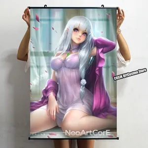 Anime Individuelles Re: Leben in einer anderen Welt von Null Sexy Emilia Poster Wandbild Heimdekoration Kawaii-Spielwand Post-Dekoration