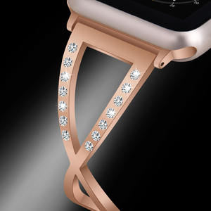 Bracelets en cuir de sport pour femmes et filles Bracelets de montre intelligente avec <span class=keywords><strong>bijoux</strong></span> en perles métalliques pour <span class=keywords><strong>Apple</strong></span> <span class=keywords><strong>Watch</strong></span> Band <span class=keywords><strong>Bracelet</strong></span> - Product Image 2