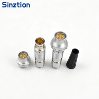 Connecteur aviateur Sinztion IP68 étanche à demi-coque avec poussoir-tirette pour localisation de clé, prise de câble droite compatible Fischer ODU F102 2P