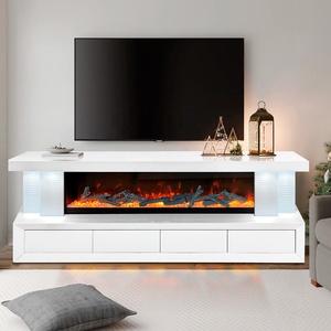 Mobile TV di Lusso Moderno in Legno con Display LED e <span class=keywords><strong>Simulazione</strong></span> di Fiamme, Mobile Porta TV con Caminetto per <span class=keywords><strong>Soggiorno</strong></span> - Product Image 5