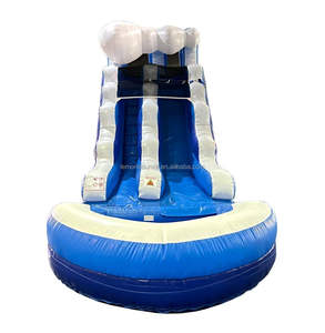 Tobogán Acuático Inflable con Piscina de Chapoteo, Ola Azul, para Fiestas en el Jardín, Grado Comercial para Alquiler, Venta Directa de Fábrica - Product Image 2