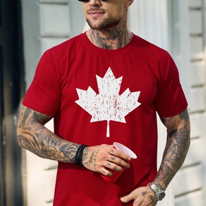 Camiseta Gráfica 3D con la Bandera de Canadá para Hombre, 100% Algodón, Tejido de Punto, Secado Rápido, Manga Corta, Estilo Urbano, Logotipo Personalizado, Venta al Por Mayor - Product Image 6