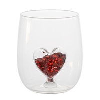 Tasses en verre borosilicate de haute qualité, créatives, rondes, avec sable mouvant, en forme de sapin de Noël, de cœur et d'étoile