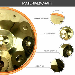 กลองเหล็กสแตนเลสทำด้วยมือขนาด22นิ้วความสูง10นิ้วสำหรับเครื่องดนตรีขนาดเล็กที่ทำจากเรโซแนนซ์ - Product Image 4