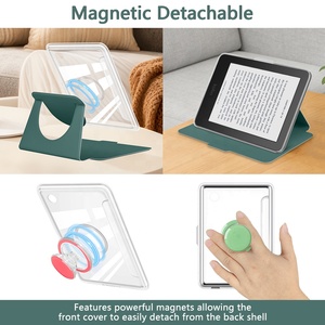 Étui magnétique rotatif à 360° détachable pour Kobo Clara Colour, en cuir PU premium, avec dos transparent, compatible MagSafe - Product Image 5