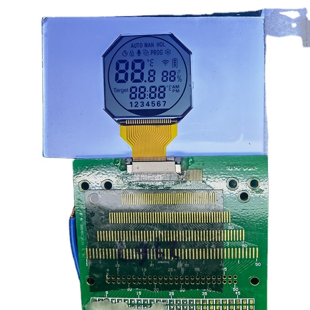 8-Field Icon Positive TN/POSITIVE Segment LCD Display Watch Monitor Modules FPC Connector 3.0V Operating Voltage 28.2x26.02mm