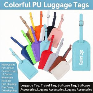 Etiqueta de Equipaje de Cuero PU Moderna y Duradera con Logotipo Personalizado, Porta-Direcciones para Maletas y Bolsas de Viaje, Accesorios de Viaje - Product Image 2