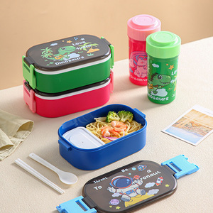 กล่องข้าวขายดี ลายการ์ตูนน่ารัก มีช่องแบ่งอาหาร กล่องอาหารกลางวันสำหรับผู้ใหญ่และเด็ก - Product Image 1