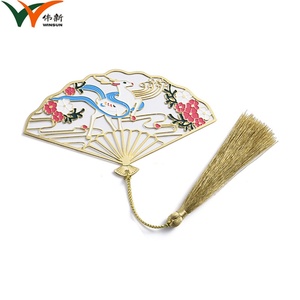 Fashion Fan Shape Deer Pattern Hollow Gold Metal <b>Bookmark</b> with Tassel - Product Image 2