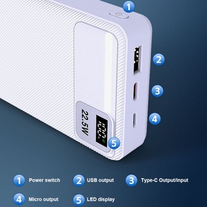 Chargeur rapide intelligent d'extérieur à affichage numérique, Power Bank d'urgence 20000 mAh 10000 mAh, PD 22,5 W, vente en gros à prix réduit - Product Image 6