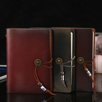 Carnet de notes portable en cuir véritable, style professionnel, avec logo, pour fournitures de bureau, journal de voyage vintage, cadeau