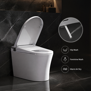 WC intelligent certifié CUPC ETL avec chauffage instantané, cuvette allongée, télécommande et siège chauffant, siphon en P, à poser au sol - Product Image 5