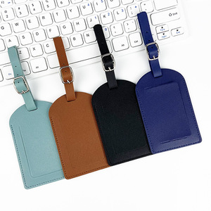 Porte-cartes de bord en cuir PU multicolore avec logo personnalisé, cordon de suspension, étiquette de bagage pour les vacances - Product Image 3
