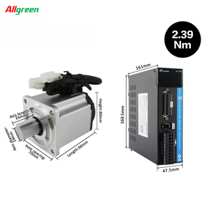 Motor Servo AC de 750W, 220V, 3A, 2.39N.m, 3000RPM, 80mm, 17 bits, Freno Incremental, Controlador CNC 80M02430B+LC10P-750 - Product Image 1