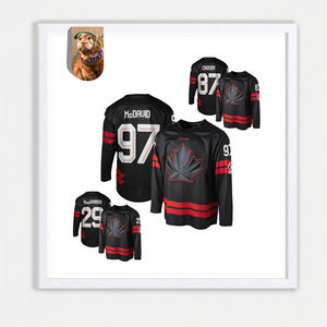 เสื้อฮอกกี้ผู้ชายสีดำ แดง ขาว สำหรับปี 2026 พิมพ์ลายด้วยความร้อน คุณภาพสูง สำหรับการแข่งขันฤดูหนาว - Product Image 3