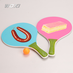 Công ty Quà Tặng bãi biển trò chơi mái chèo Vợt Tennis tùy chỉnh in logo Trọng lượng nhẹ bằng gỗ bãi biển vợt - Product Image 1
