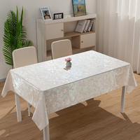 Nappe rectangulaire RNPT en tissu nacré blanc irisé, subtilement uni, pour baby shower