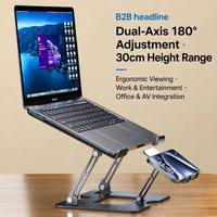 Support de refroidissement pour ordinateur portable 2-en-1 avec support de téléphone, en acier au carbone, pliable, ventilateur semi-conducteur, 1,3 kg, universel 13-17 pouces, OEM, vente en gros