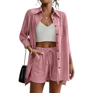 เสื้อคลุมคาร์ดิแกนแขน 7 ส่วน ปกเสื้อแบบลำลอง ติดกระดุม สำหรับผู้หญิง สไตล์ลำลอง แฟชั่นชายหาดฤดูร้อน - Product Image 4