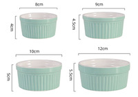 Ustensiles de cuisson personnalisés de taille quatre, crème brûlée, porcelaine, allant au four, bols ramequins à soufflé en céramique pour la cuisson au restaurant