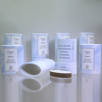 Emballages personnalisés biodégradables en carton pour déodorants en stick, contenants ovales blancs, noirs, bruns, tubes en papier kraft pour baume à lèvres