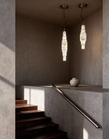 Lustre suspendu en albâtre élégant de style nordique moderne, lustre vertical artistique personnalisé pour villa, salon, escalier, décoration intérieure