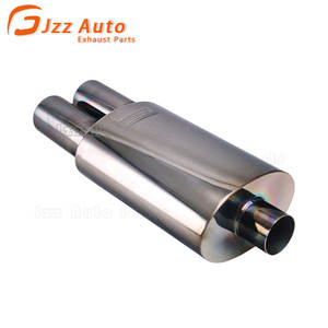 Универсальный глушитель выхлопных газов для автомобиля с двойными овальными насадками 2,5 дюйма, нержавеющая сталь, производитель автозапчастей - Product Image 5