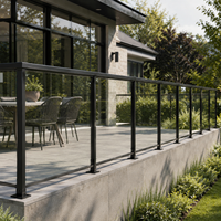 Système de garde-corps en aluminium et verre, balustrade en verre trempé, main courante 6063 T5 thermolaquée pour escalier, balcon, intérieur et extérieur