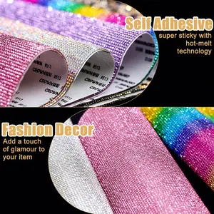 คริสตัลติดเสื้อผ้าแบบม้วน 1 ม้วน 12 หน้า รูปทรงต่างๆ สำหรับตกแต่งเสื้อผ้าให้ระยิบระยับ ติดง่ายด้วยกาวในตัว ใช้ได้กับของใช้ในชีวิตประจำวัน - Product Image 2