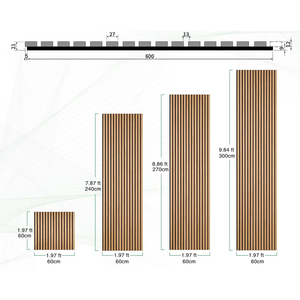 Panneau acoustique en bois à lattes sur mesure, MDF PET, insonorisant, <span class=keywords><strong>pour</strong></span> surface d'escalier duplex et hall d'entrée - Product Image 1