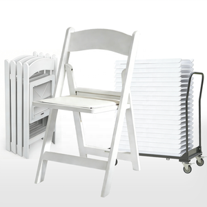 Silla Plegable de Resina Blanca Acolchada para Jardín, Eventos, Fiestas, Hoteles y Comedores, Apilable, Estilo Wimbledon, Venta al Por Mayor - Product Image 1